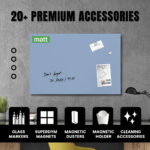 STEPLO (Pastel Blue) Whiteboard Glass Board - Frameless Design - Image 8