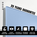 STEPLO (Pastel Blue) Whiteboard Glass Board - Frameless Design - Image 2