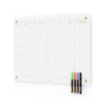 White (Magnetic) Monthly Glass Board Planner/ Organizer -17 x 24 Inch