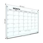 White (Magnetic) Monthly Glass Board Planner for Wall - 24 x 36 Inch - Image 2