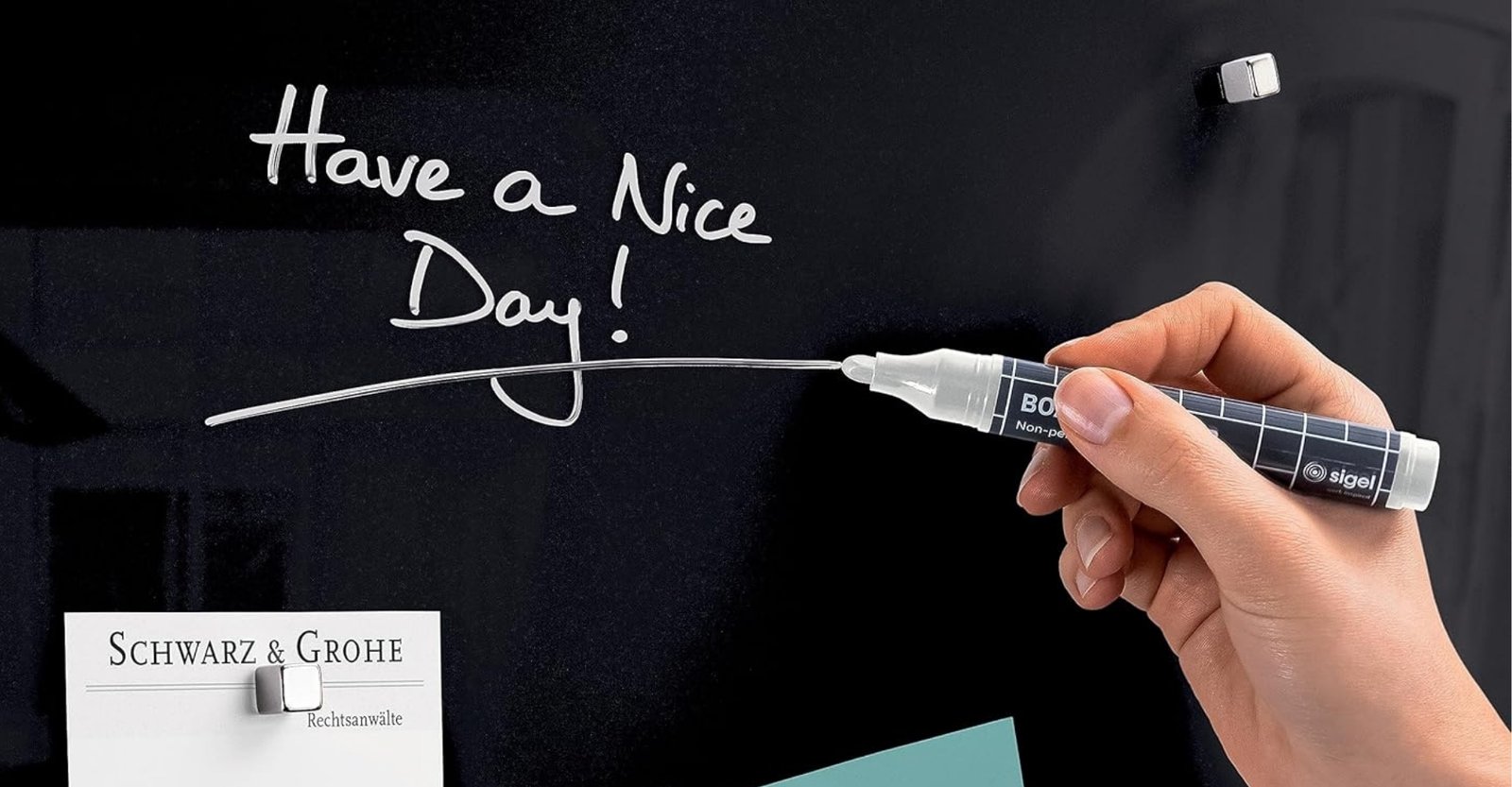 High-quality black glass markers for smooth, bold writing on glass boards