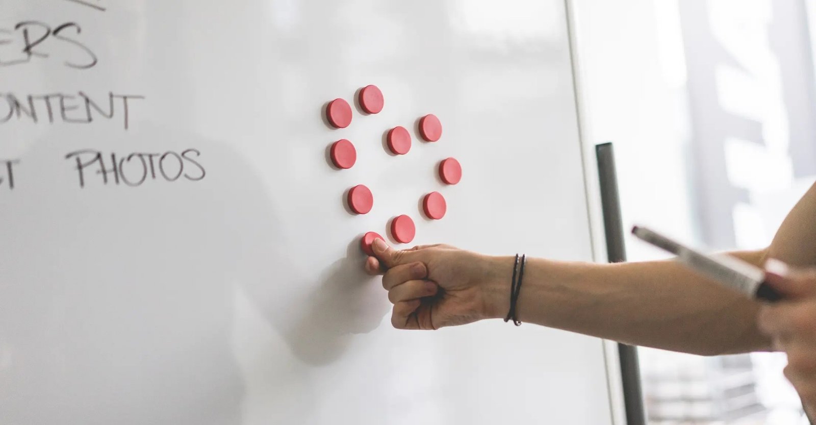 Strong and durable heavy-duty magnets for securing documents on boards.
